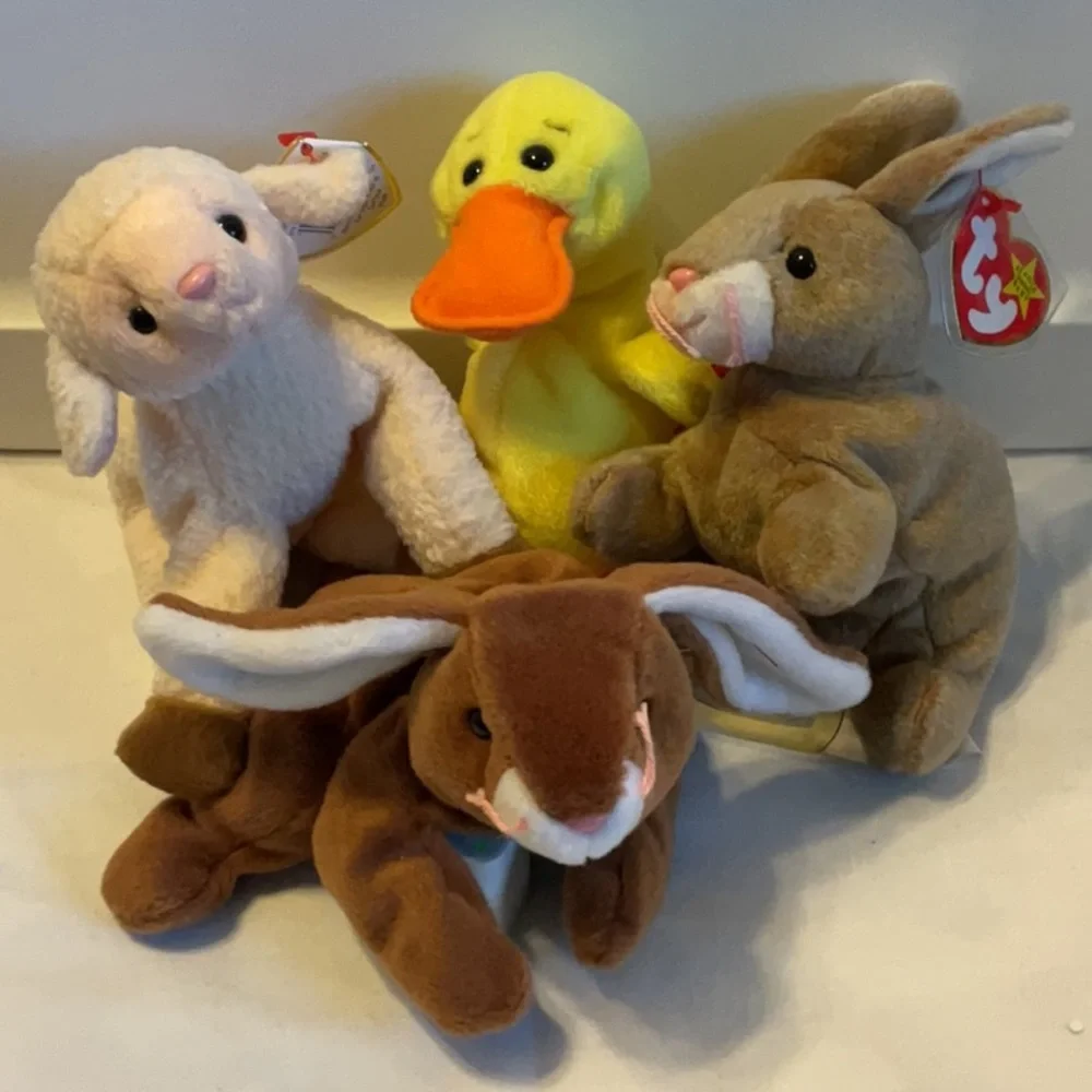 Ty Easter 🐰 Collection of beanie babies set of duck lamb & bunny rabbits